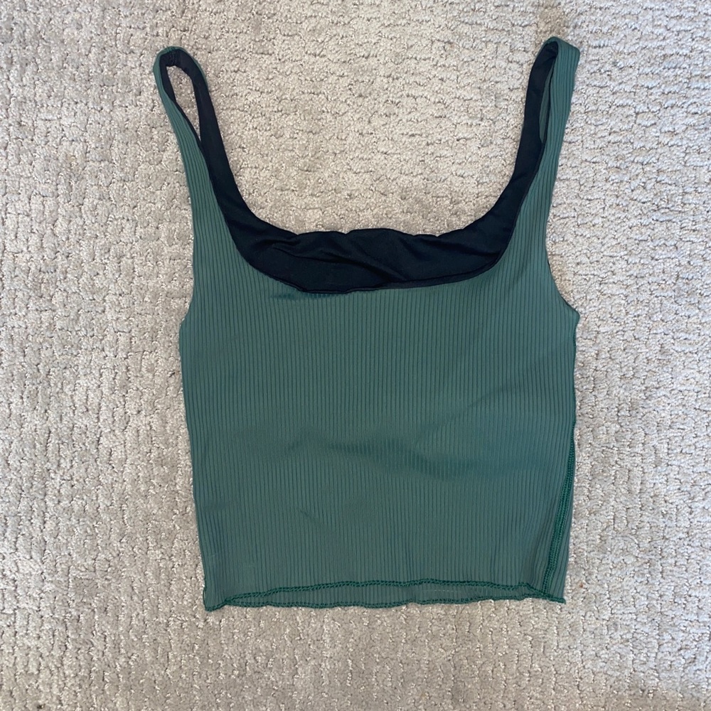 Carbon 38 ribbed athletic tank top